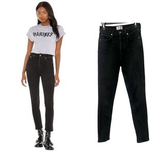 Agolde Nico High Rise Jeans Light Black Wash Size 25